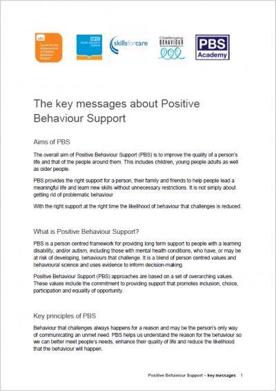 Positive Behaviour Scripting Examples Best practice examples - Challenging Behaviour Foundation