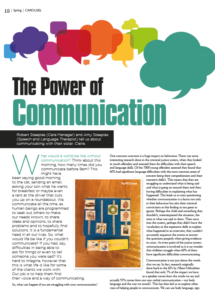 Front cover of 'The power of communication', an article taken from Carousel, the Diplomatic Service Families Association magazine