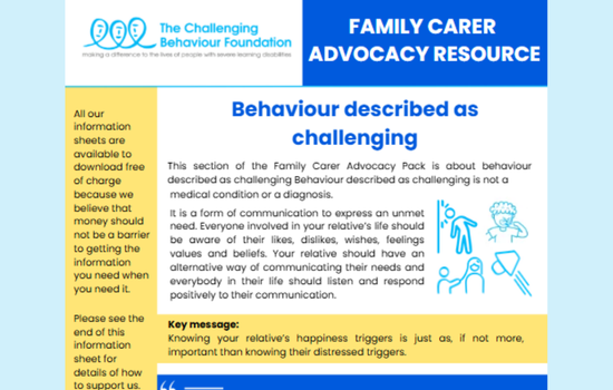 Behaviour Described as Challenging
